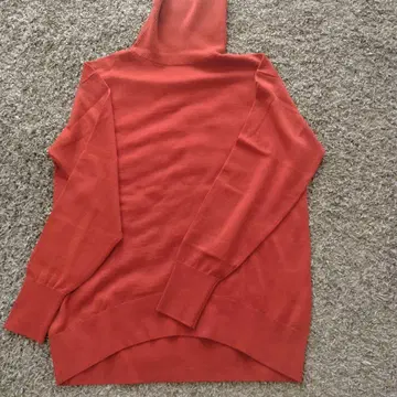 주홍색 M 사이즈 100% 울 니트