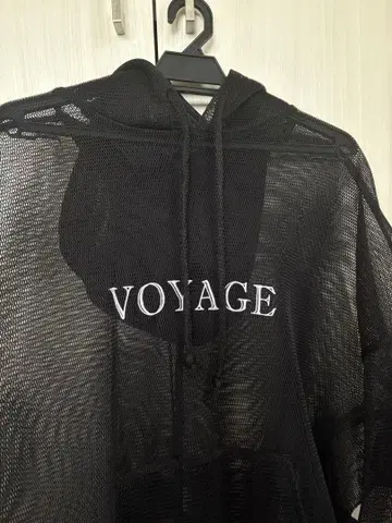VOYAGE 메쉬 후드 후드티 블랙