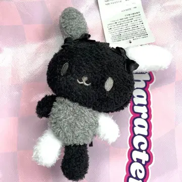 [ 새상품 ] 아베일 산리오 우사하나 마스코트 참 흑백 리본 화이트 블랙