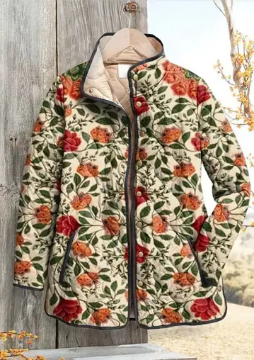 빈티지 꽃무늬 프린트 겨울용 퀼팅 자켓 [ 미사용 새상품 ] XLsize