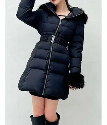 후드 부착 다운 코트 택 포함