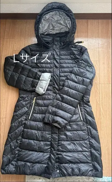 다운 코트 여성용 L 사이즈 블랙