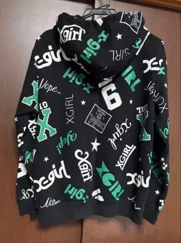 X-GIRL 로고 프린트 풀 집업 후드티 엑스걸