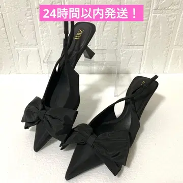 즉시 구매 ZARA 리본 스틸레토 슬링백 펌프스