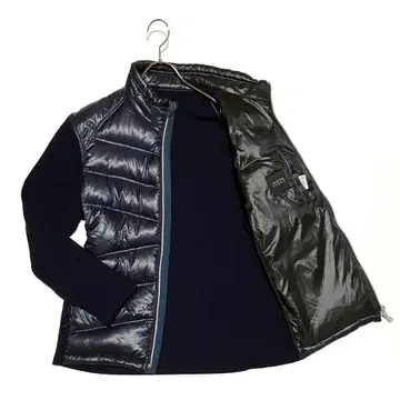 새상품급 조셉옴므 다운 자켓 니트 절개 페더 네이비 52