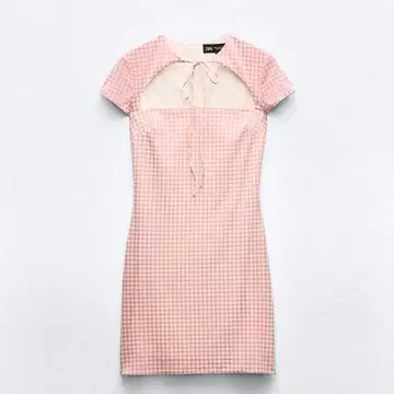 ZARA 리본 깅엄 체크 원피스