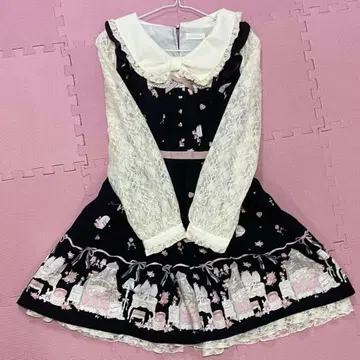 리즈리사 My Secret Room 패턴 원피스 블랙