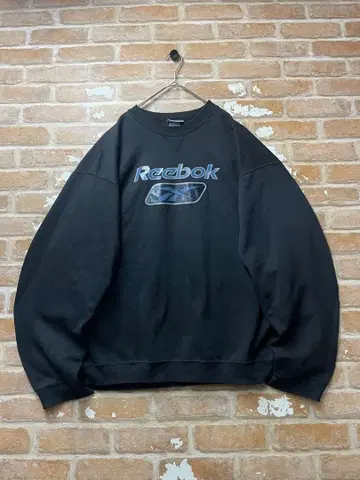 00s 리복 Reebok 맨투맨 블랙 y2k 센터 로고 블랙