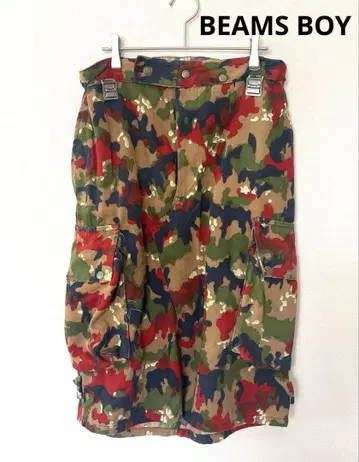BEAMS BOY H 아쉬 스위스군 알펜 카모 카모플라주 롱 스커트