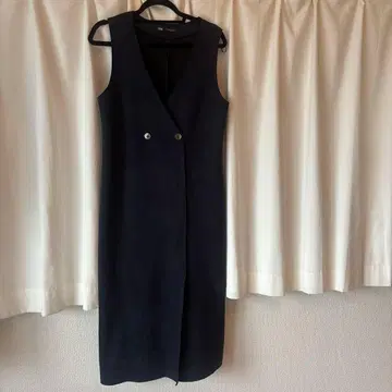 [ ZARA ] 더블 브레스트 페이크 스웨이드 오버롤 스커트