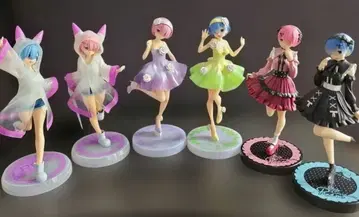 렘 라무 피규어 세트 컬러풀 6개 세트