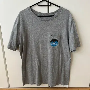 KAVU 그레이 T셔츠 가슴 포켓 부착