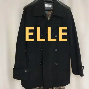 ELLE 울 코트 블랙 더블 브레스트
