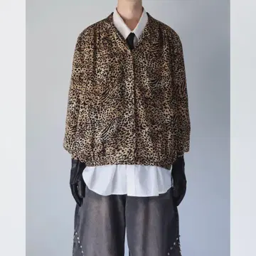 90s 레오파드 무늬 레오파드 블루종 기모 모드 sullen tokyo