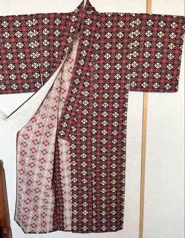 기모노 앤티크 단의 아가일 체크 같은 하나비시