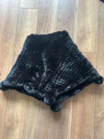 8~10세용 블랙 퍼 숄 폼폼 포함