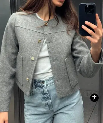 ZARA 쿨넥 노카라 자켓