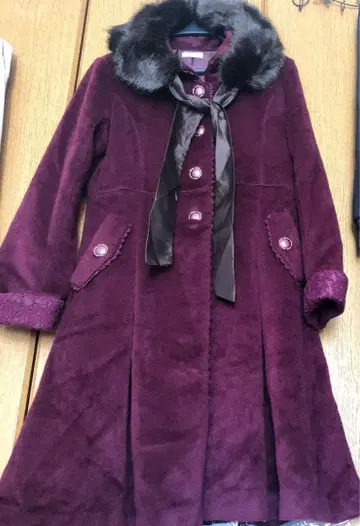 엑시즈팜 롱 코트 백리본 레이스 공주 코트 L 사이즈