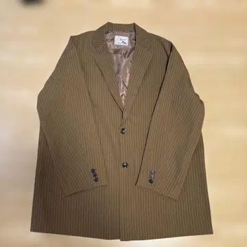 Discoat 브라운 스트라이프 테일러드 자켓