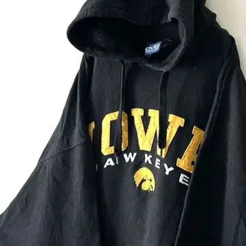 ovb 아이오와 HAWKEYS 자수 후드티 블랙 블랙 구제 의류