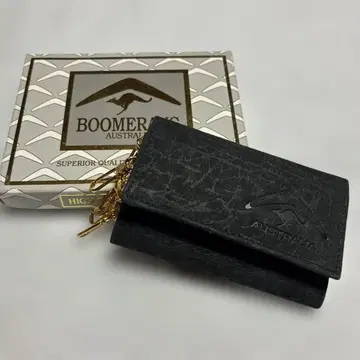BOOMERANG AUSTRALIA 블랙 가죽 키케이스