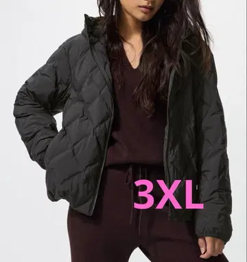 유니클로 퍼프 테크 후드티 블랙 3XL