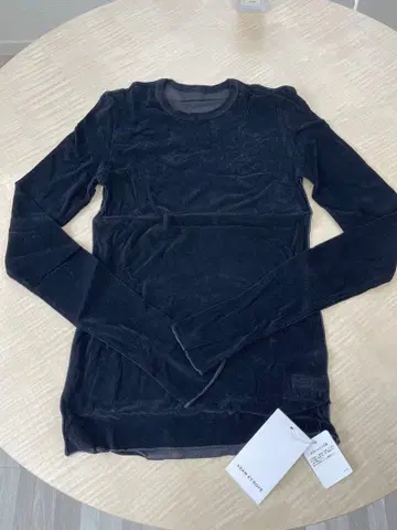 블랙 100% 코튼 긴팔 상의 L