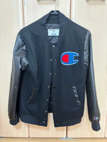 Champion 블랙 블루종 XL 바시티 자켓