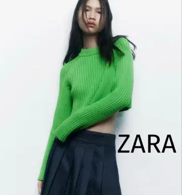 ZARA 크루넥 크롭 니트 스웨터