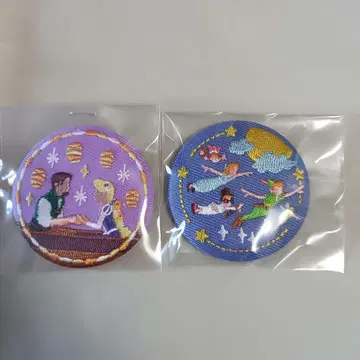 디즈니 자수 캔뱃지 라푼젤 피터 팬 2개 세트