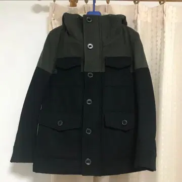 후드 부착 코트 바이컬러 아우터 더플 코트 다케오 키쿠치