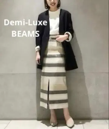 Demi-Luxe BEAMS / 랜덤 보더 스커트