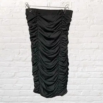 11777 ROSEQUARTZ 로즈쿼츠 개더 타이트 스커트 블랙