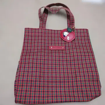 familiar 패밀리아 빨간색 체크 토트백 A4 사이즈 서브백