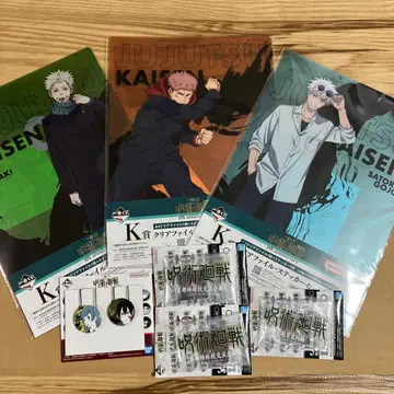 주술회전 제일복권 클리어 파일 캔뱃지 세트 로고 아크릴 스탠드 고죠