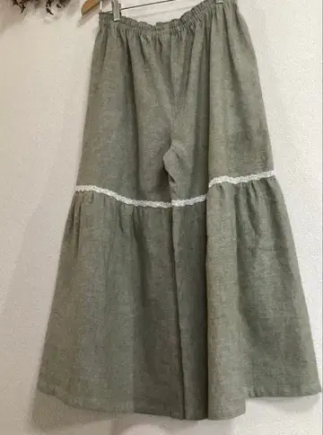 *밑위 넉넉한 가우초/바지 길이 긴/하프 린넨/핸드메이드*