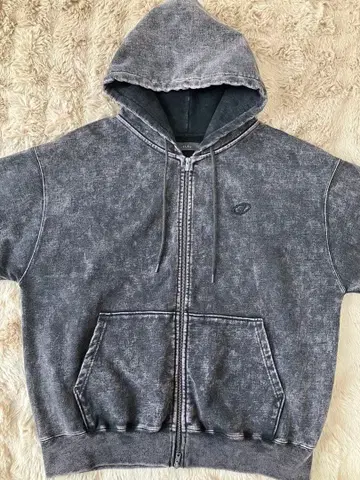 브라운 M 집업 후드티