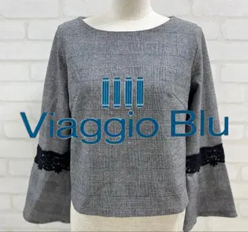 새상품급 Viaggio Blu 체크 무늬 긴팔 상의