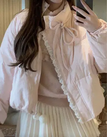 핑크 다운 자켓