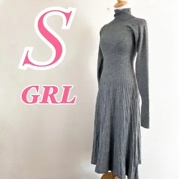 GRL 그레이 긴팔 니트 원피스 S 터틀넥 깔끔한 코디