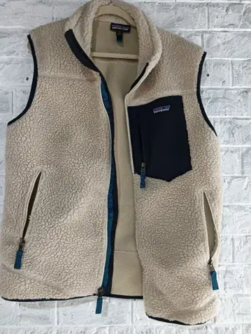 patagonia 플리스 베스트 베이지/네이비