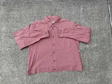 라코스테 LACOSTE 체크 셔츠 짧은 기장 구제 의류