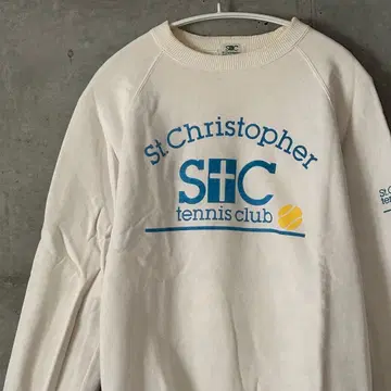 St. Christopher 테니스 클럽 맨투맨 구제 의류 래글런