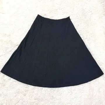 [ ICB ] 울 플레어 스커트 네이비 일본제 안감 있음 고급 오피스 4