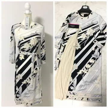 미사용 새상품 LEONARD 레오나르 칸칸 벨트 이너 원피스