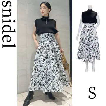 Snidel 니트 베스트 콤비 볼륨 원피스 S 사이즈