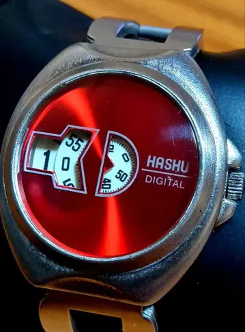 해시 레드 다이얼 남성용 손목시계 작동품