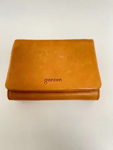 3단 폴더형 지갑 브라운 가죽 genten