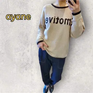 새상품급 ayane 로고 니트 스웨터 긴팔 오버 사이즈 루즈핏