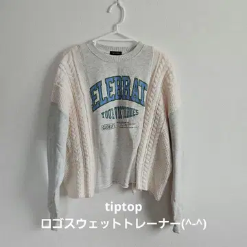 tiptop 로고 맨투맨 트레이닝복 free 사이즈
